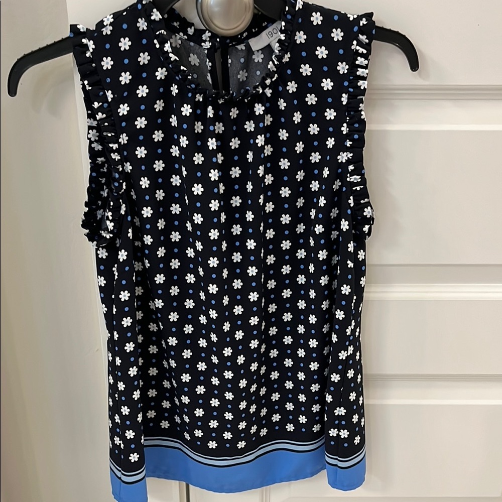 1901 Blue Floral Blouse